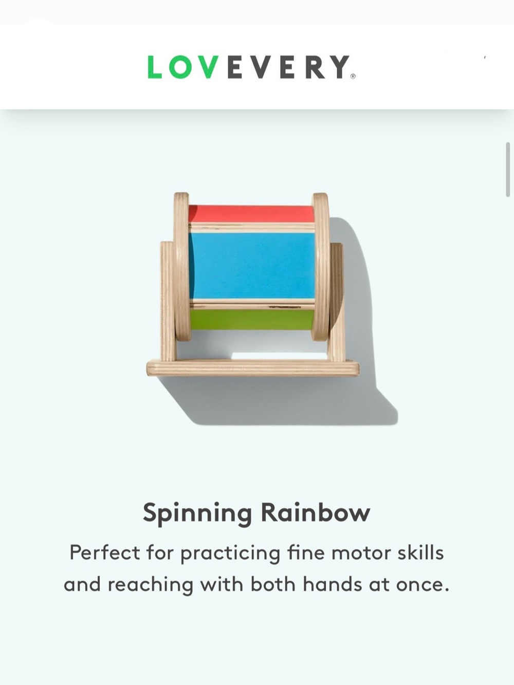 Lovevery Spinning Rainbow Kids Toy